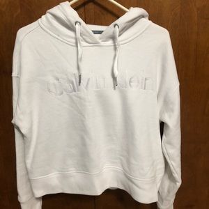 Calvin Klein mid crop white sweatshirt